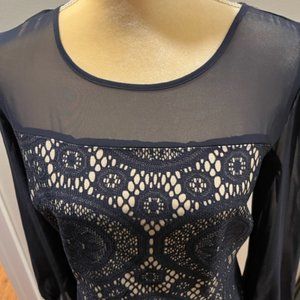 Women's NEW  Navy En  Focus Studio lace dress size 14